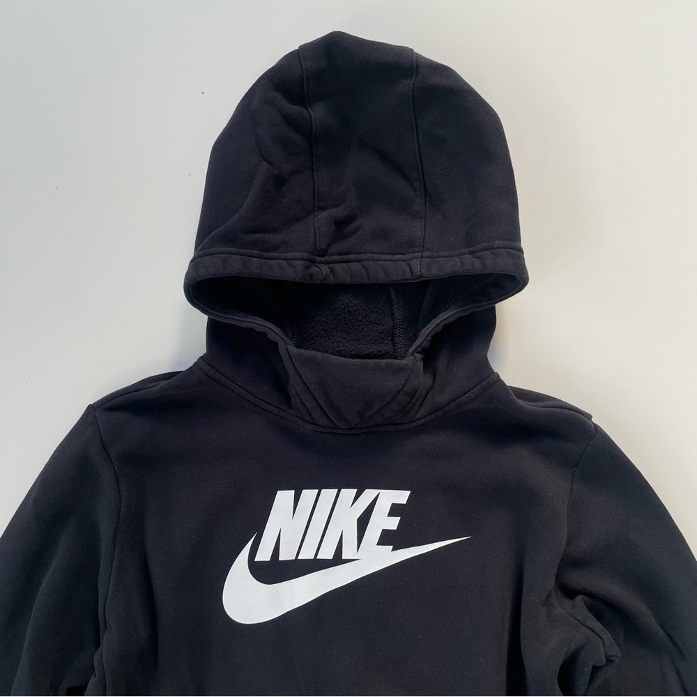 Nike Sportswear Girls Black White Hoodie Pull Over Athletic Oversized Size XL - Picture 3 of 8